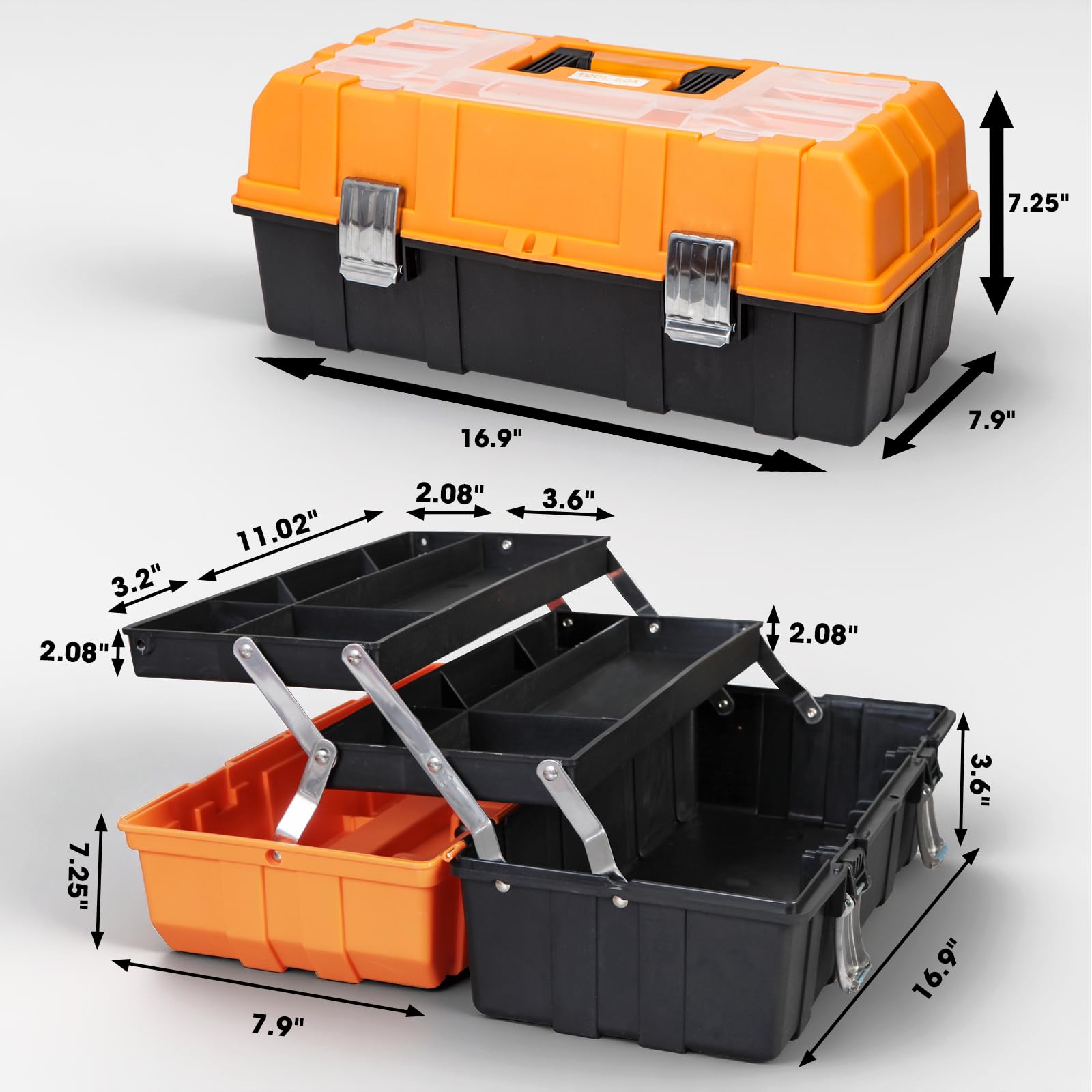 Amazon.com: Torin 17-Inch Plastic Tool Box,3-Tiers Multi-Function