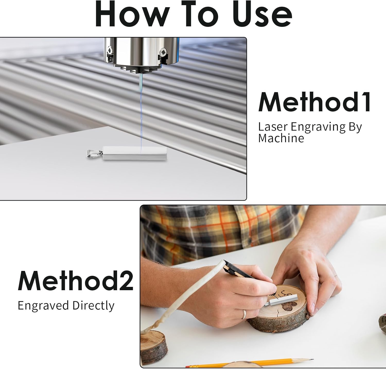 12Pcs Stainless Steel Rectangle Pendant Necklace Bar Necklace for Men Engravable Stainless Steel Rectangular Pendants for Birthday and Christmas Gifts - Image 6