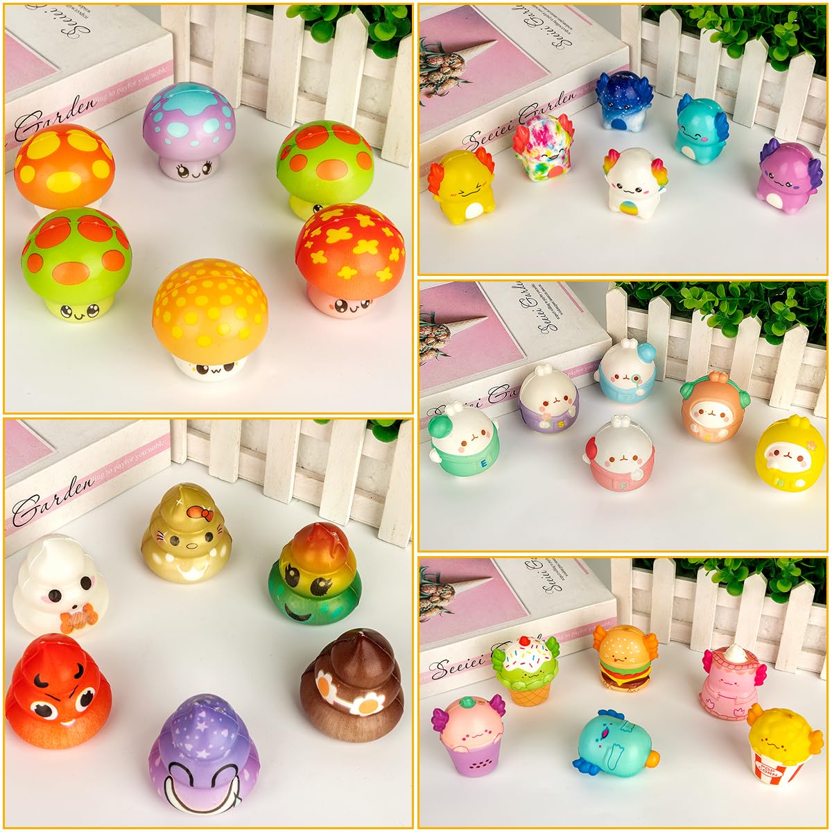 Zestaw 30 zabawek Squishy Toys, zabawki antystresowe, antystresowe, squishies, upominek urodzinowy dla dzieci, na imprezę, prezent dla gości