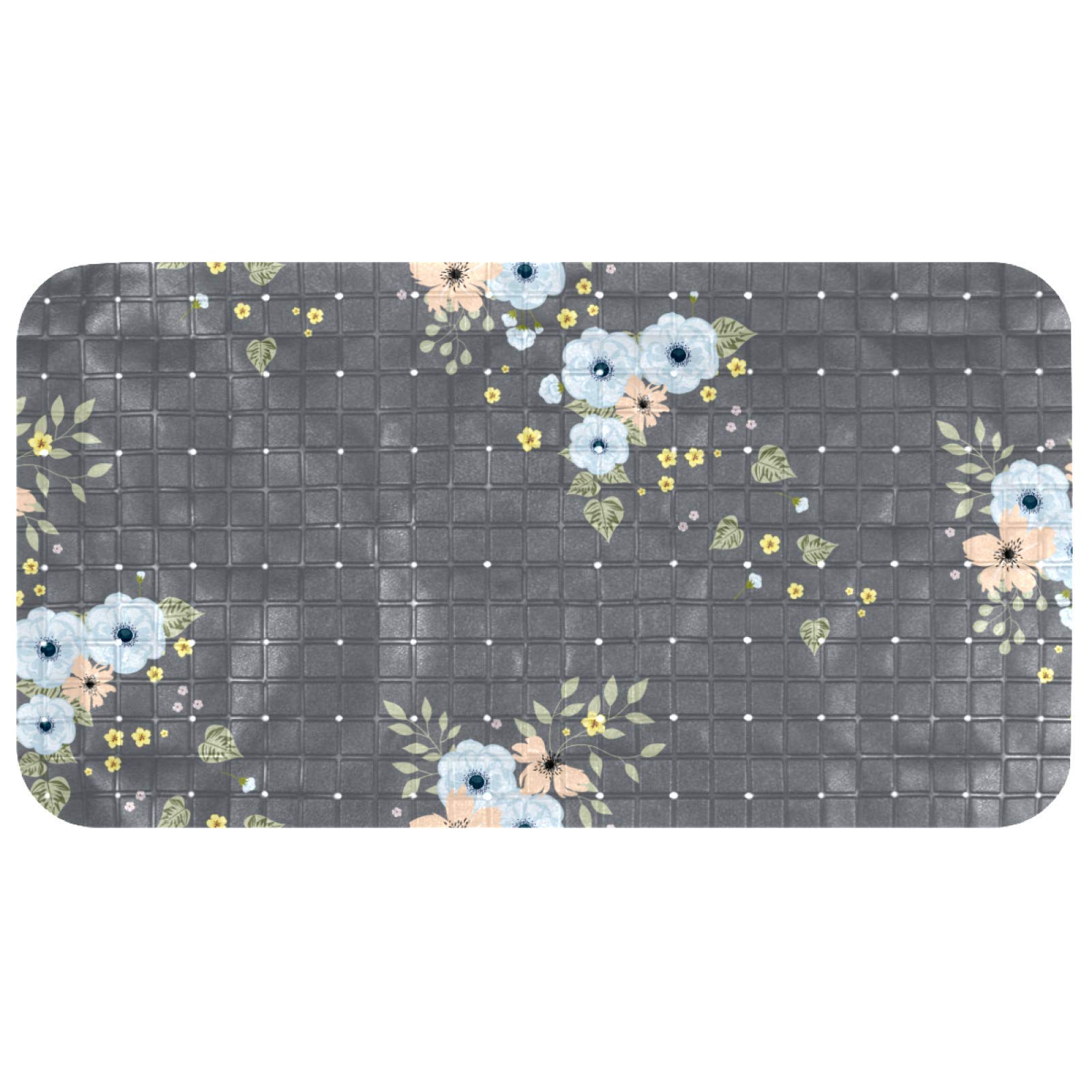 Tapis de bain avec trous d'évacuation Bennigiry anti-accumulation