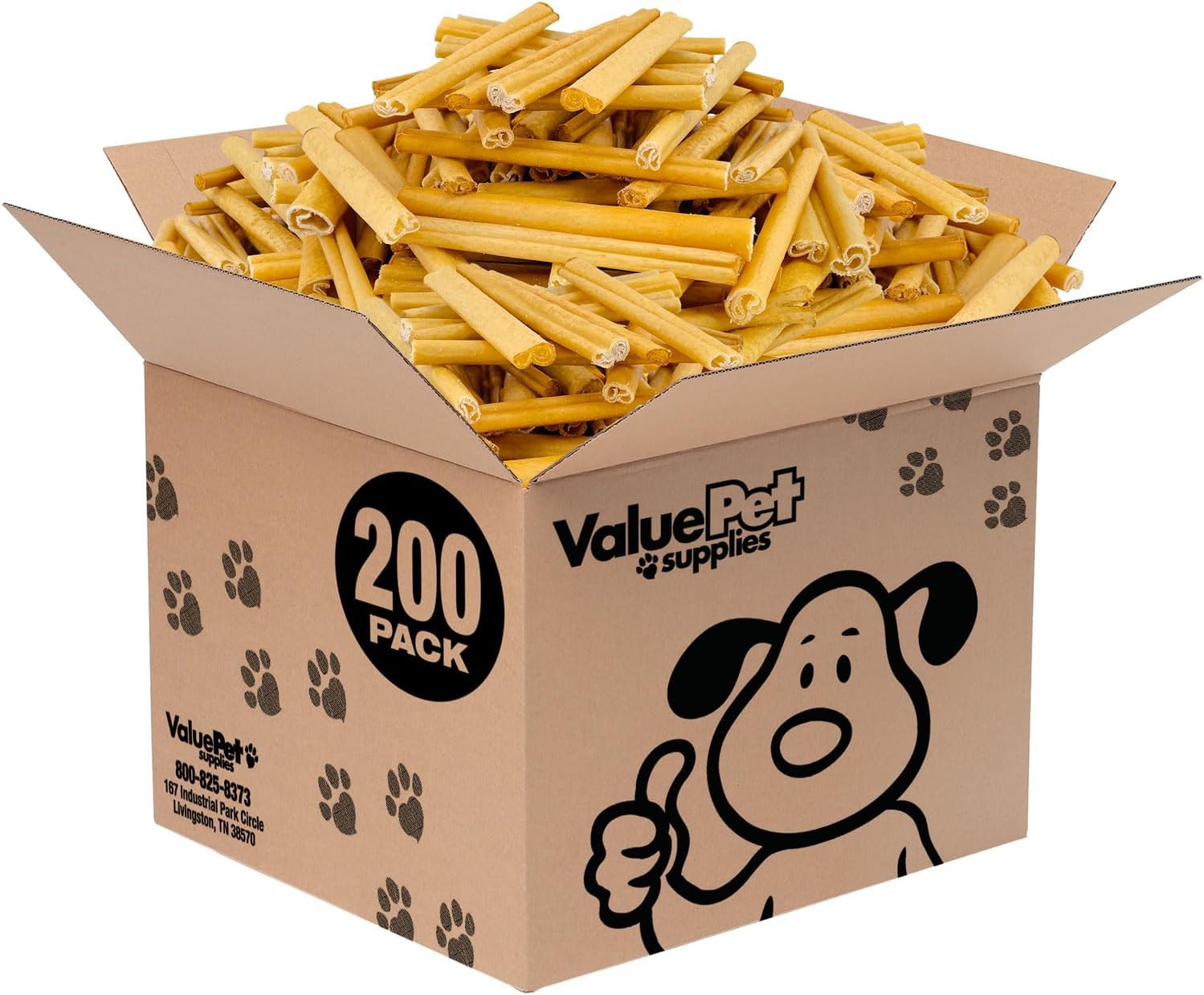 ValueBull USA Pig Skin Retriever Rolls, 6 Inch, Smoked, 200 Count Bulk Pack - Premium USA Pork Hide Dog Chews, One-Piece, Easy Digestion, High Protein