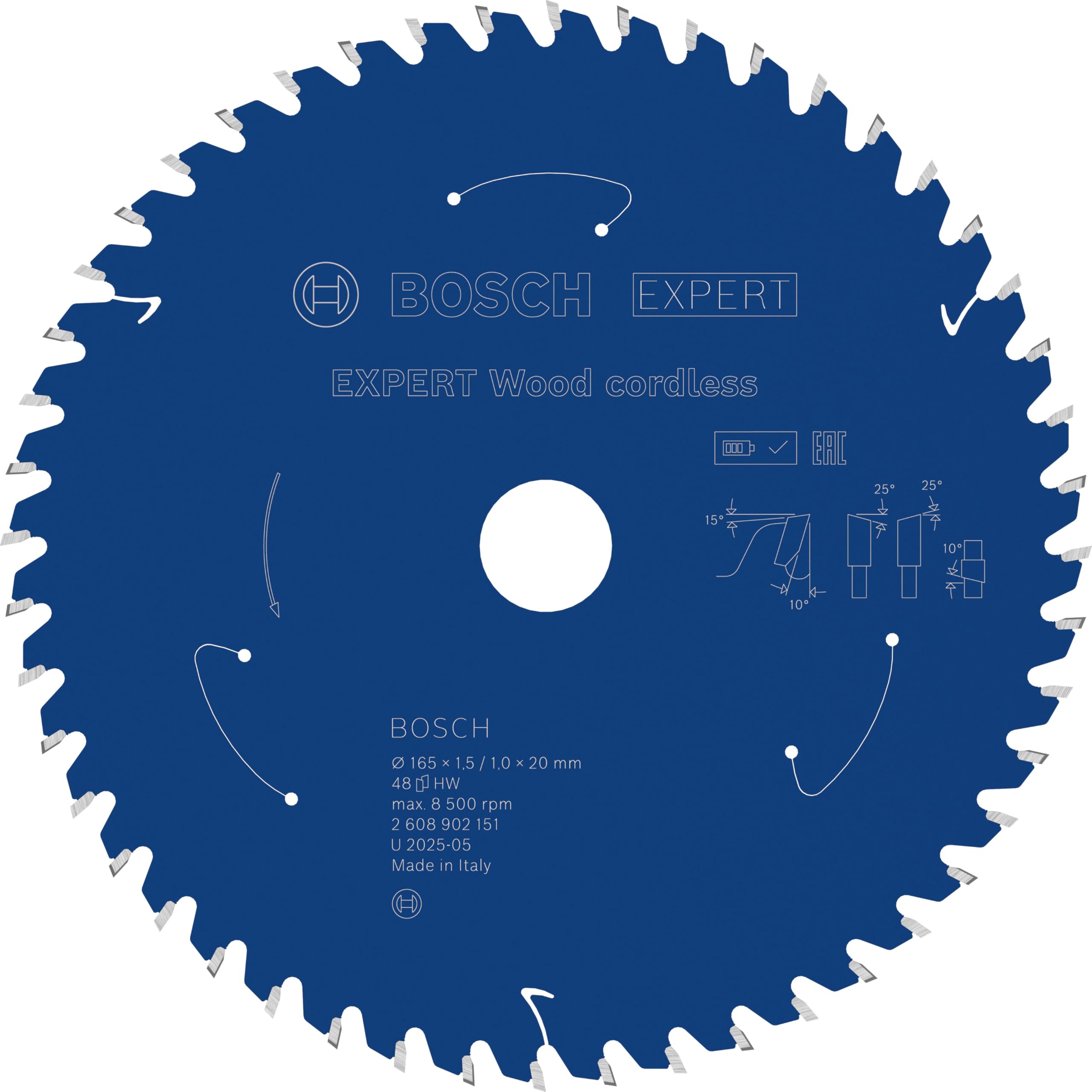 Bosch 1X Expert Wood Cordless Circular Saw Blade For Handheld Circular Saw (For Softwood, Hardwood, Ø Mm, Professional Accessory Hand-Held Cordless Circular Saws)