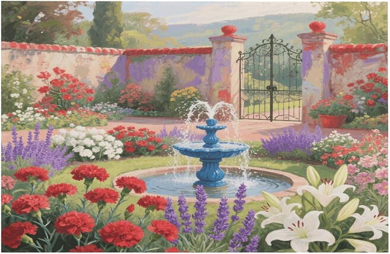 Felpudo vintage con flores para puerta de entrada exterior, antideslizante, lavable, terciopelo de cristal fácil de limpiar, alfombra de diseño de perfil bajo para entrada interior, puerta delantera de 23.6" x 17.5"