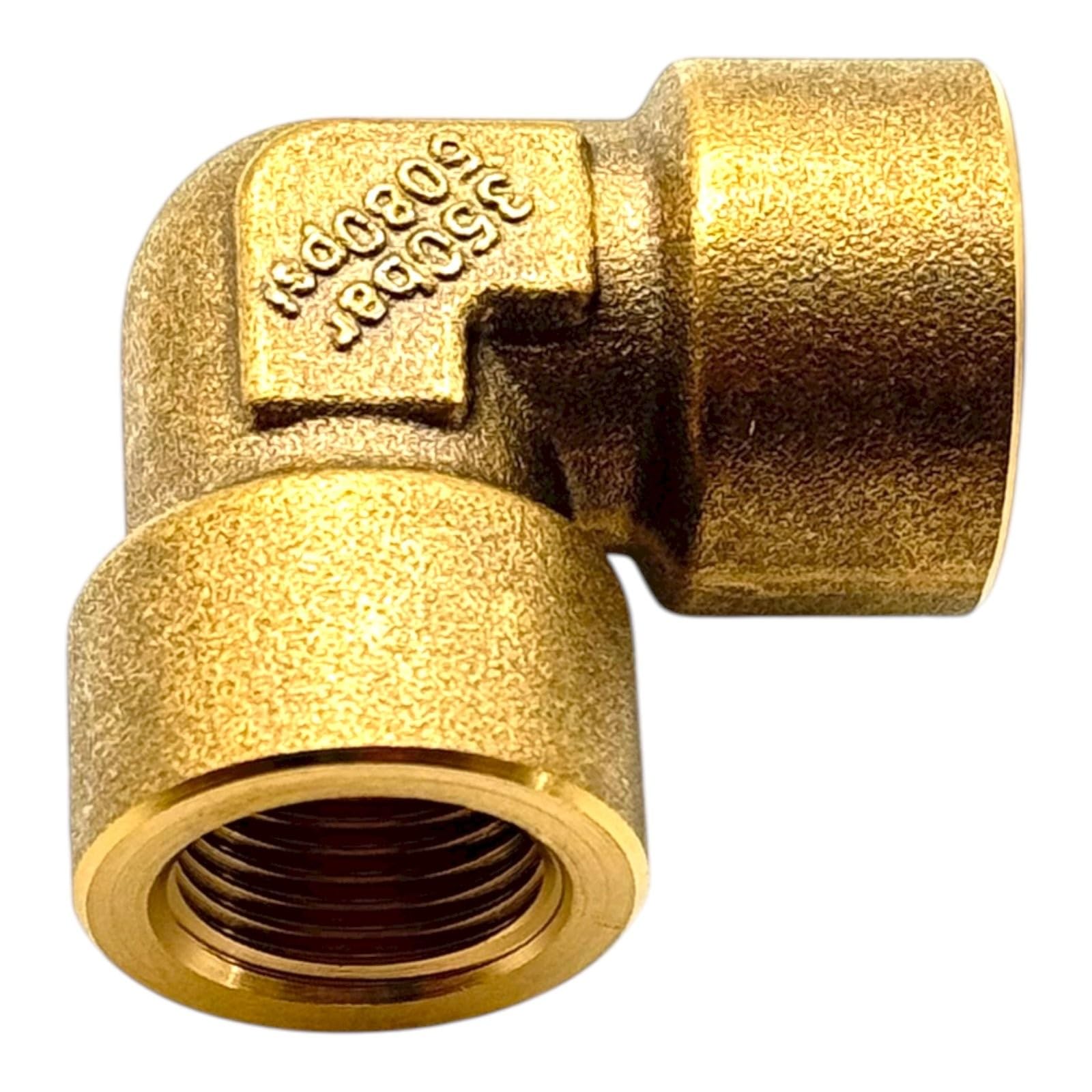 Messing 90° Winkel Adapter T-Stück Fitting 1/4" 3/8" Hochdruck Gewinde Verbinder bis 350 bar für Druckluft Hydraulik Wasserleitungen Werkstatt Industrie – M&M Smartek (90° Winkel 3/8" IG/AG)