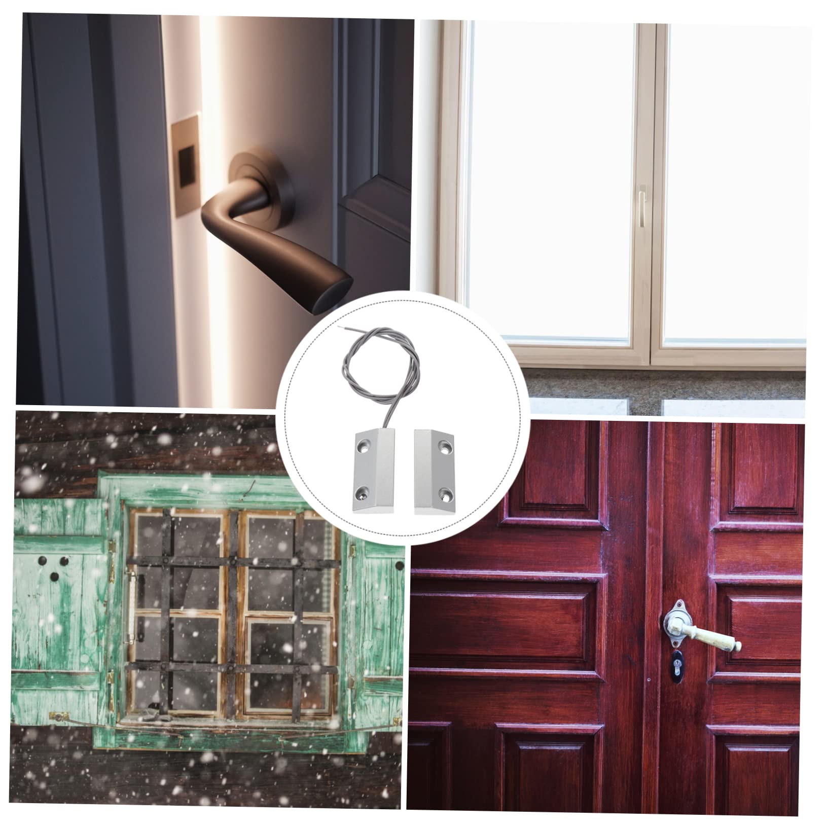 Holibanna 3 Ensembles Capteur de Porte Filaire Alliage de Zinc Alarme de Sécurité pour Fenêtres et Détecteur de Cambriolage avec Design Pratique et