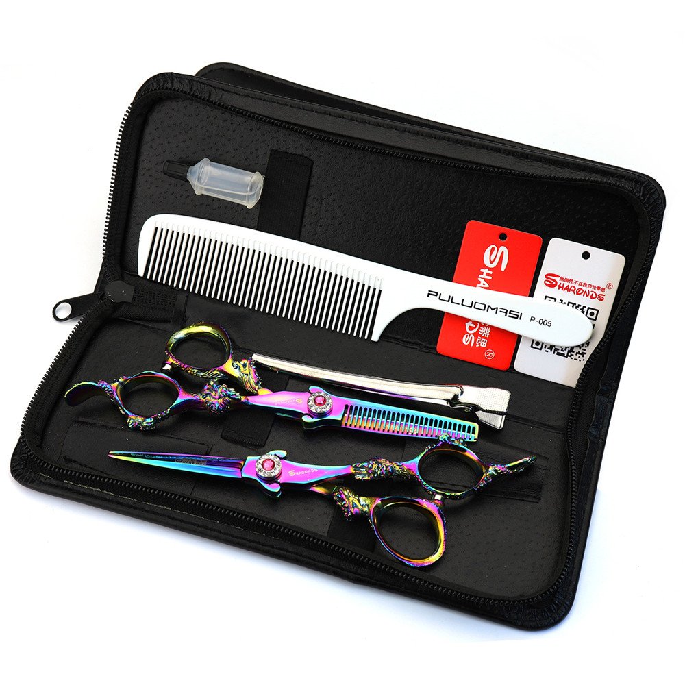 Ciseaux coiffure 5.5 pouces violet 440C haute dureté cheveux ciseaux