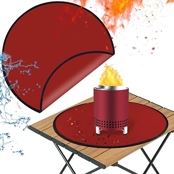 18.5in Fire Pit Mat Compatible with Solo Stove Mesa and Mesa XL Accessories, Fireproof Mat Compatible with Solo Stove Mesa, 3-Layer Fire Pit Mats for Under Fire Pit and Grill to Protect Table - Red