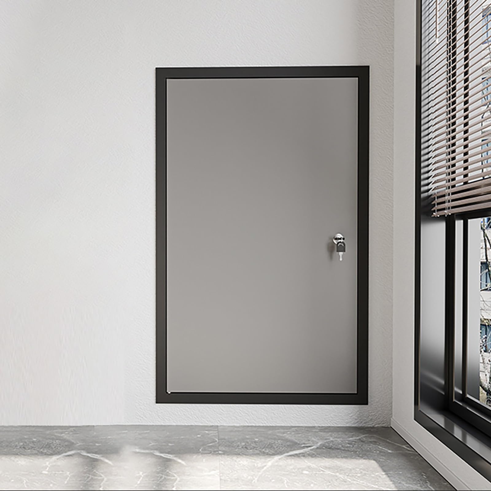 Aluminium Recessed Access Panel - Locking Inspection Hatch(Gray,16x32inch)