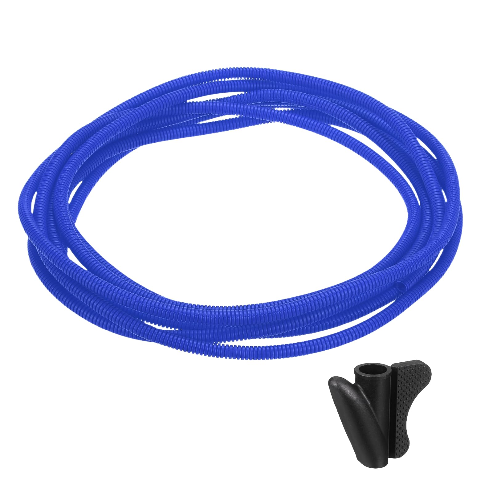 sourcing map Split Wire Loom Tubing 1/4"(6.5mm) ID 20FT(6m) with Installation Tool, Heat & Cold Resistant -40F to 257F Plastic Flexible Conduit Cord Protector for Electrical Wires Cable, Blue