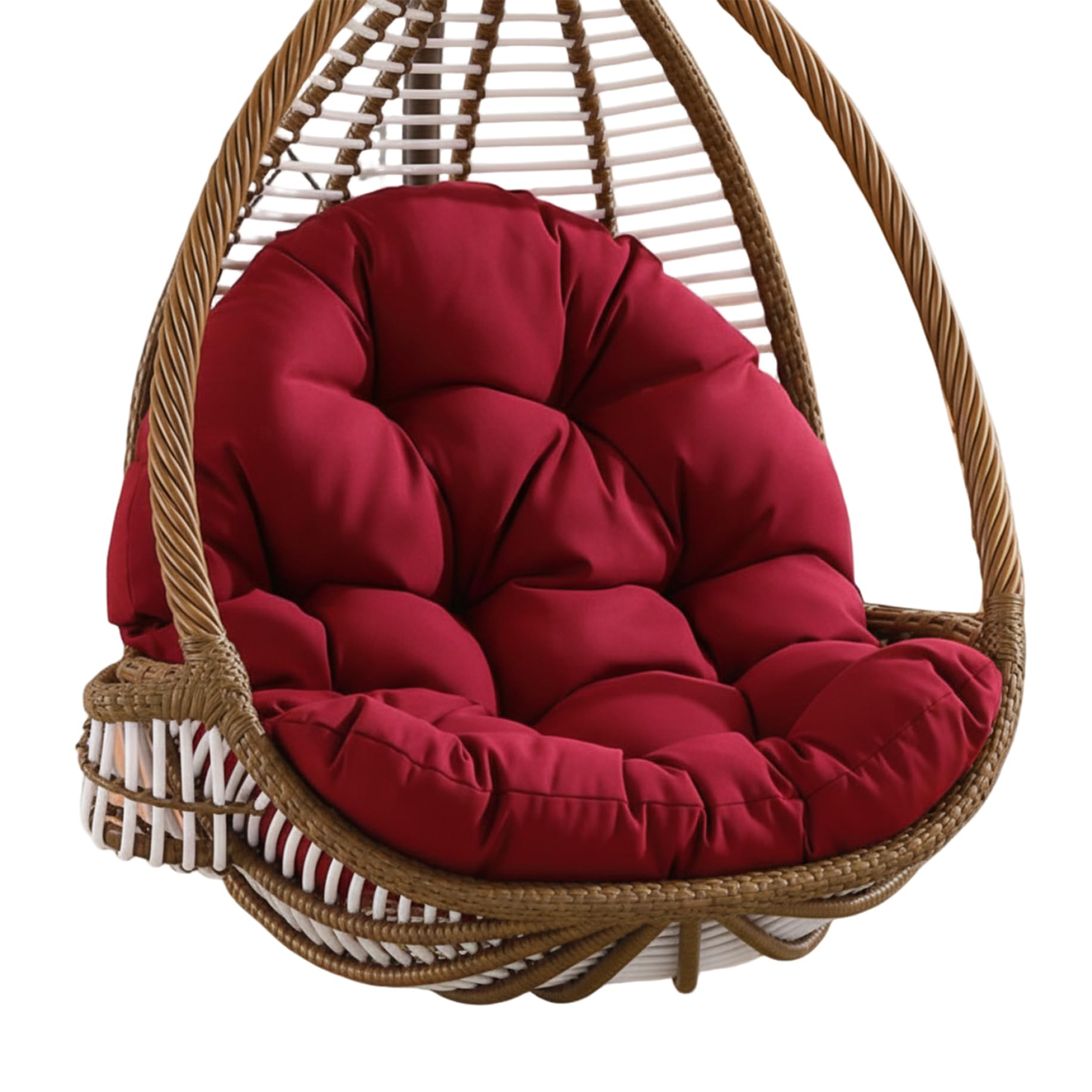 Monetais Egg Chair Cushion, Water-Resistant Thick Padded Swing Chair Cushion for Outdoor Hanging Chairs, 47.2x31.5 Inch, Claret Egg