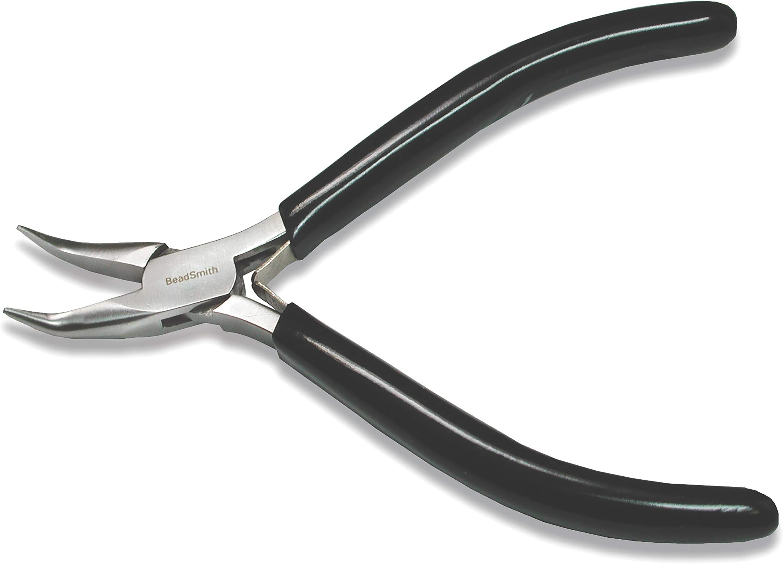 The Beadsmith Bent Chain Nose Pliers – Extra Fine Tips – 4.5 inches (114mm) – PVC Grip Handle with Double Leaf Springs – Jewelry Making Tool for Creating Bracelets, Earrings and Necklaces