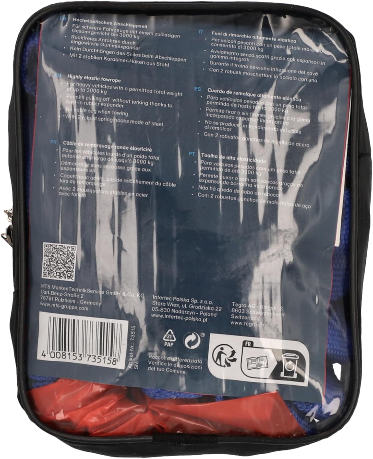 Cartrend Unitec 73515 Tow Rope Elastic XXL
