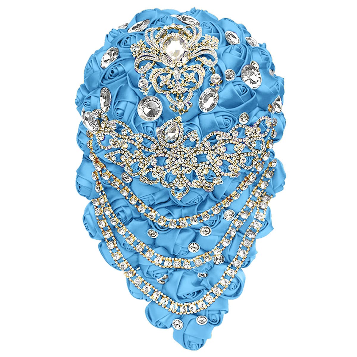 Bouquet da sposa di lusso bouquet di rose bouquet artificiale a cascata spilla con strass di perle matrimonio nuziale