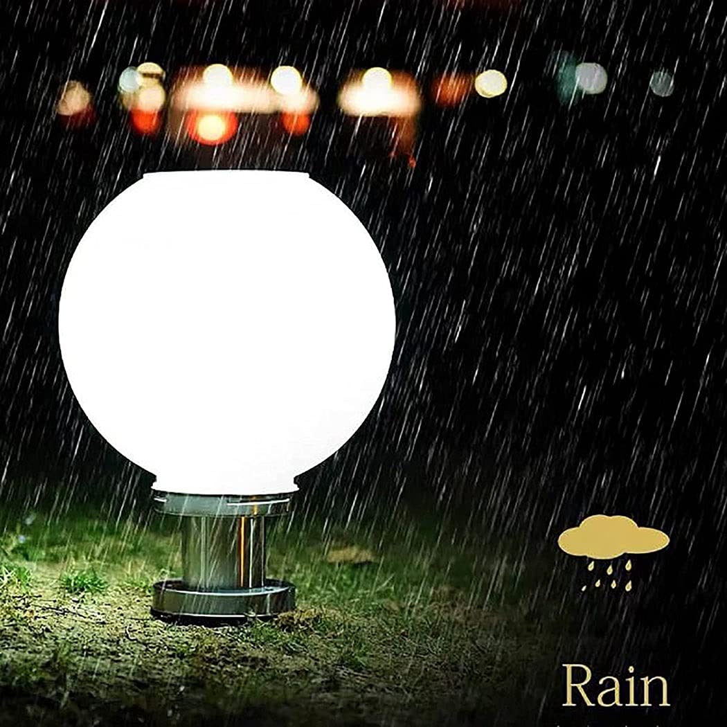 Lampada Solare Lampada da Esterno per Testata Recinzione Lampada da Giardino Lampada da Cancello a Sfera per Uso Domestico Impermeabile Super Luminoso Lampione da Strada Solare Luci da Esterno (Size :