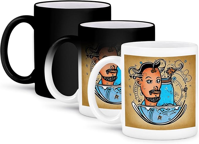 3dRose Cool Zodiac Sign Aquarius As Viewed By The Artificial Intelligence 11oz Magic Transforming Mug