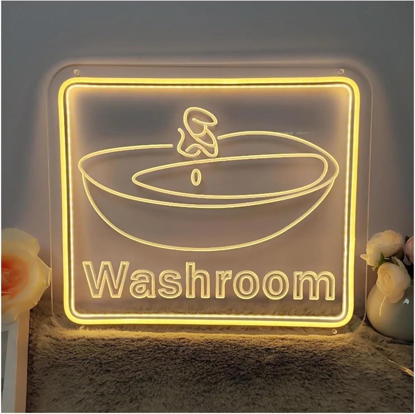 Zynther Neon lamp for neon lamp loanword 3D Carve Letter Washroom for Signs