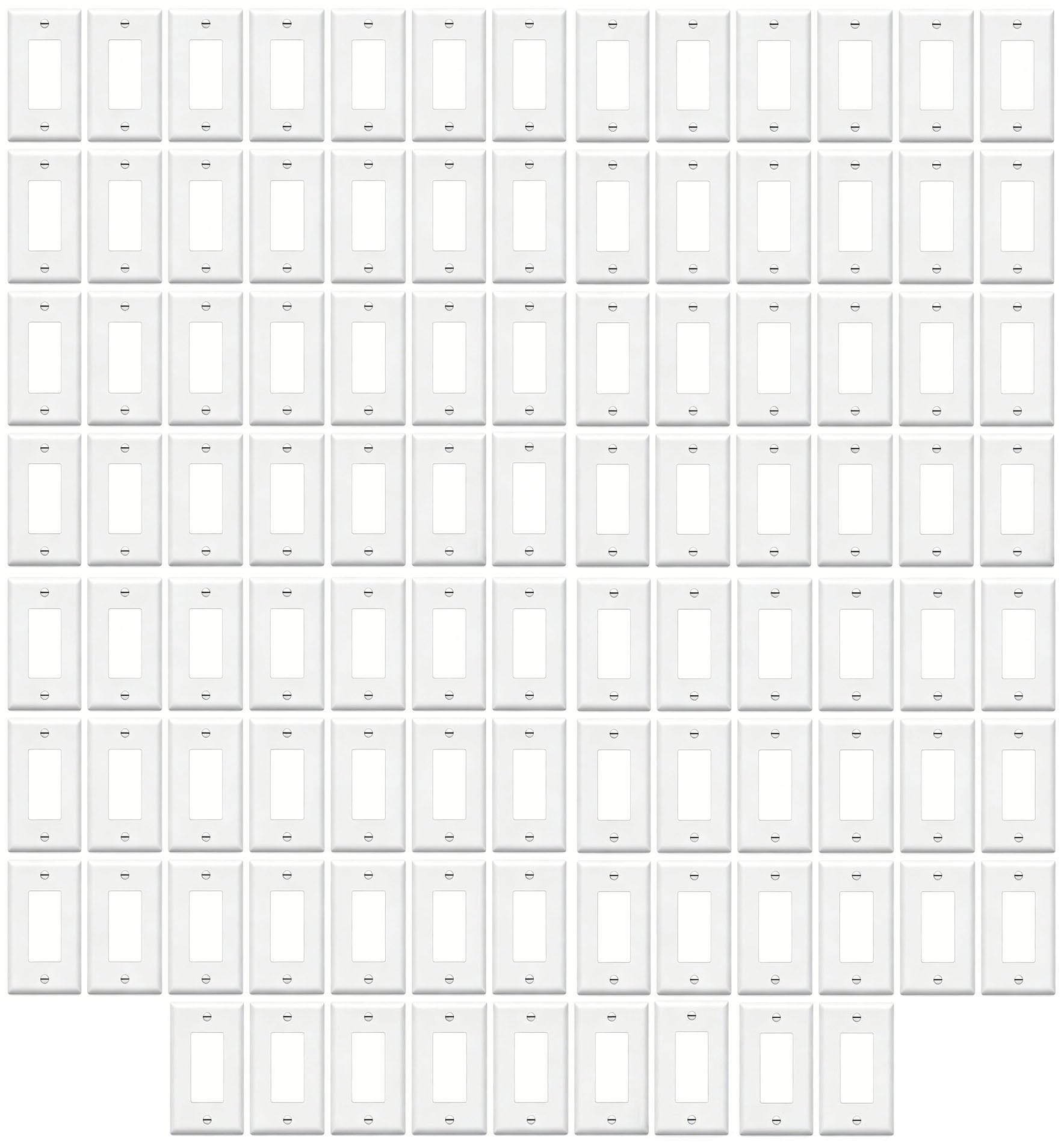 ZEFTV Over-Size Decorator Wall Plates 1-Gang 5.5" x 3.5" Switch Outlet Electrical Cover Plate Unbreakable Thermoplastic Faceplate for Light Receptacle Outlet Switch, White (100 Pack)