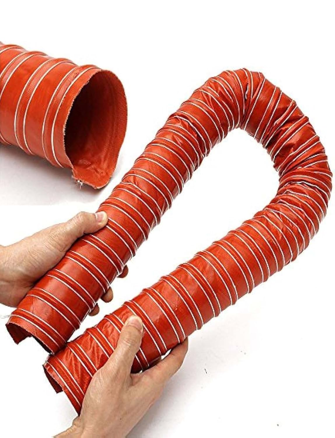 Heat-Resistant Silicone Air Duct Hose, Flexible Ventilation Pipe for HVAC & Industrial Fume Extraction(ID 25mm,300cm/118.1in)