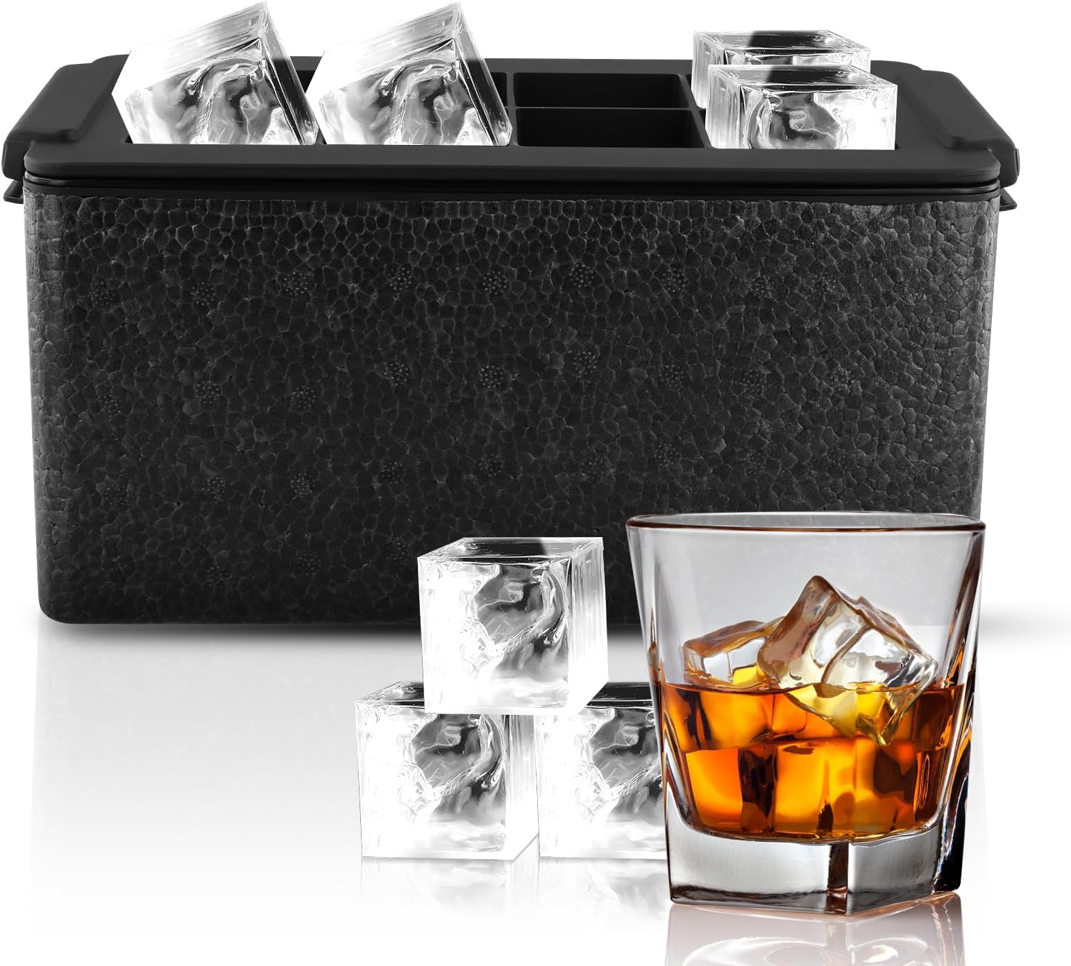 True Cubes Crystal Clear Ice Cube Maker- 4 Large Clear Ice Cubes for ...