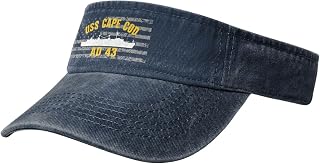 USS Cape Cod Ad 43 Sun Visor Hats Empty Top Baseball Sun Cap Golf Hat for Men