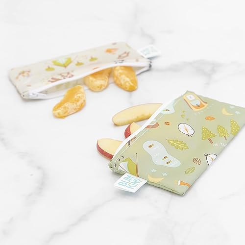 Miniatura 2 de Bumkins Bolsas de aperitivos reutilizables, para el almuerzo escolar de niños y para adultos, tela lavable, bolsa de tela impermeable con