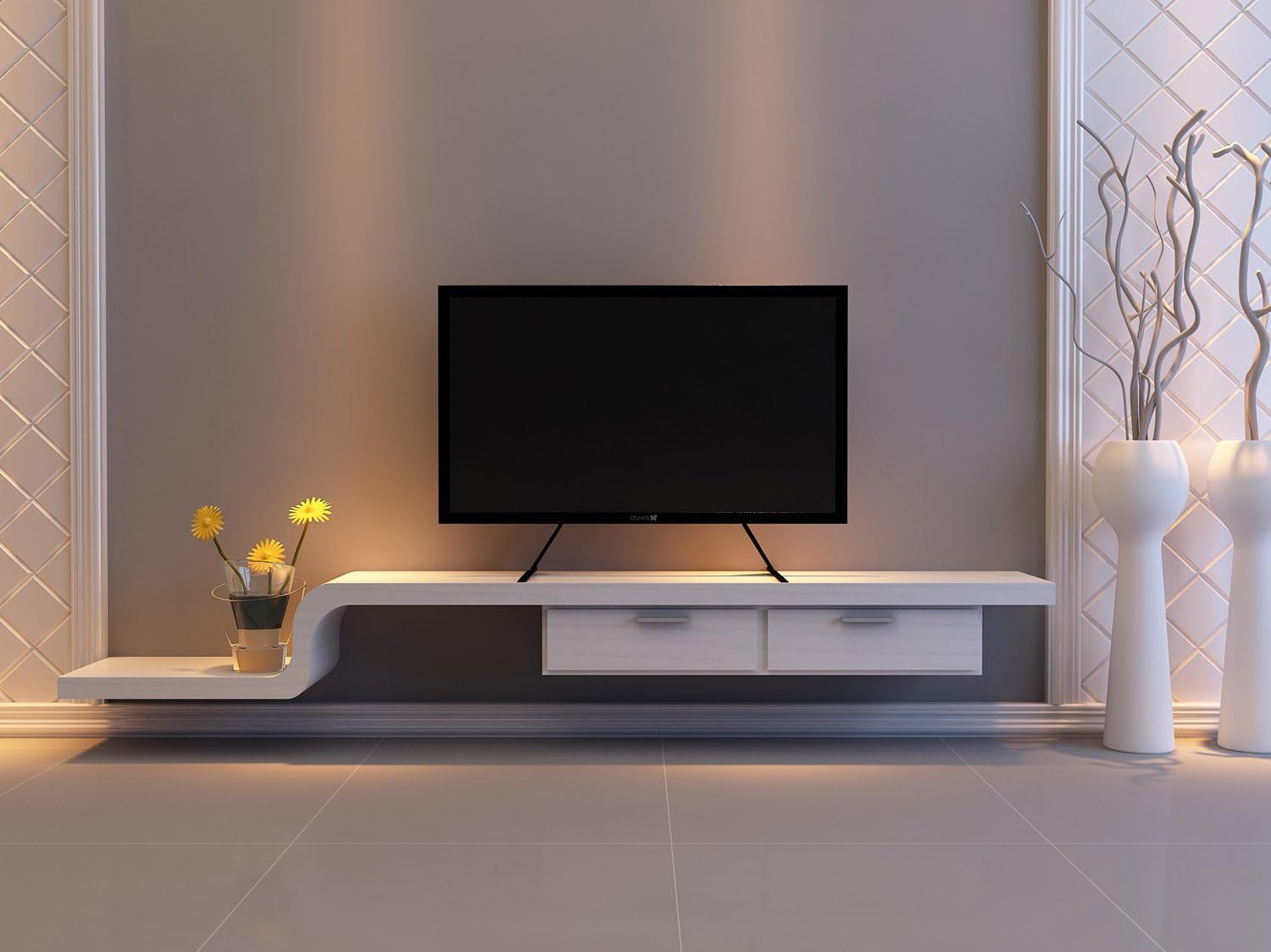 WALI Universal TV Stand Table Top for Most 22 to 65 inch LCD Flat Screen TV, VESA up to 800 by 400mm , Black (TVS001): Home & Kitchen