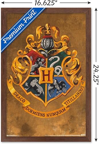 Vista 36 de Trends International Póster de pared Harry Potter Hogwarts Crest, 22.375 x 34 Versión con marco negro