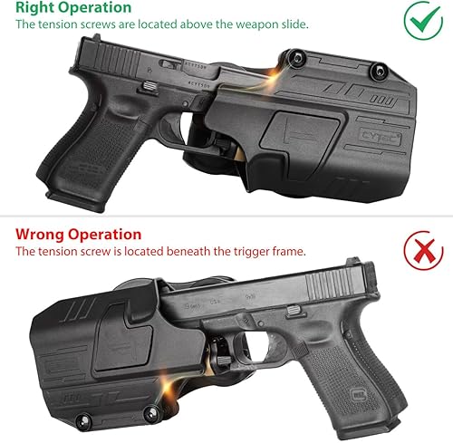 Vista 19 de Funda OWB TLR-1 HL para Glock 17 19 19X 22 23 31 32 45, mano derecha