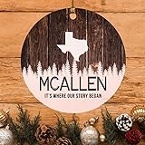McAllen Ornament McAllen TX Ornaments Texas - It's Where Our Story Began - Vintage Christmas Ornament Gift Round 3"