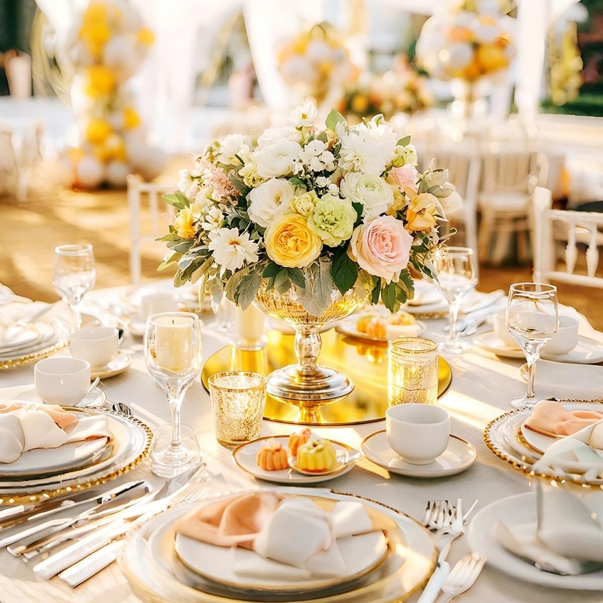 18PCS Round Mirror Centerpieces for Tables, 6" Flat Circle Mirror Plates for Wedding Decorations, Mirror Trays for Candles Flowers Vases Gold Centerpieces for Table Party Supplies (6inch/15cm) image 2