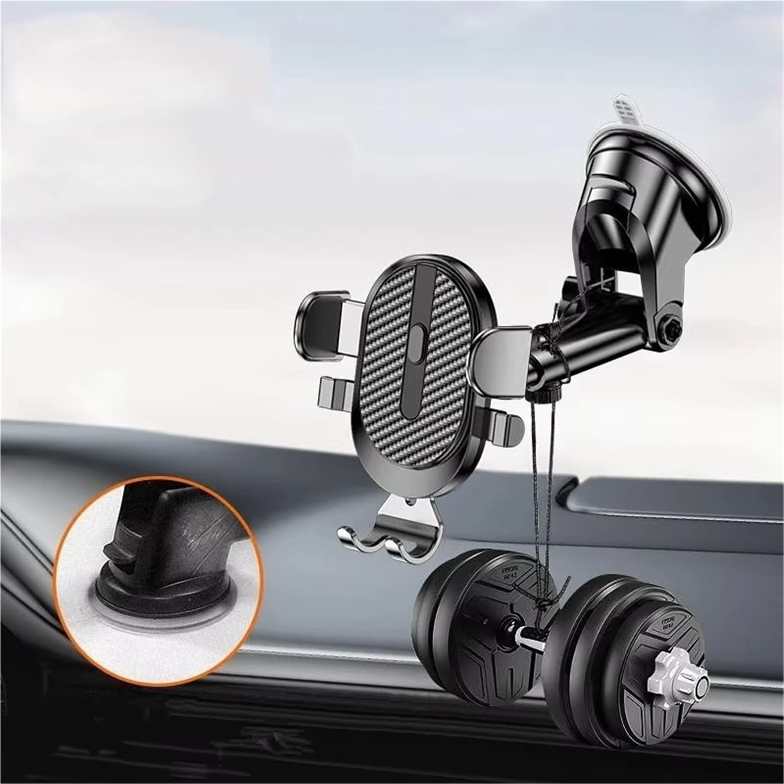 Soporte Universal Teléfono Móvil Multifuncional Universal Salpicadero Navegación GPS Ventilación Aire Soporte Ventosa Soporte Móvil Coche(Air Vent and Sucker)