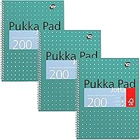Vista 1 de Pukka Pad, Paquete de 3 cuadernos Jotta metálicos A4 de 8.3 x 11.8 in, con líneas de 0.315 in y papel de 80 GSM, con márgenes de perforación de 4