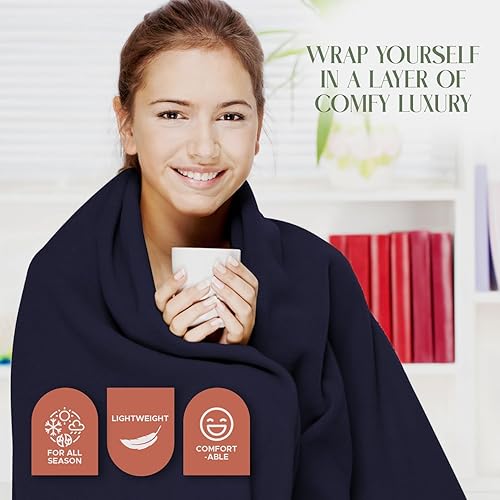 Miniatura 7 de JMR - Paquete de 20 mantas suaves de vellón tamaño individual, color beige, ultrasuave y cálida, para cama, sofá o sofá, lavable a máquina,