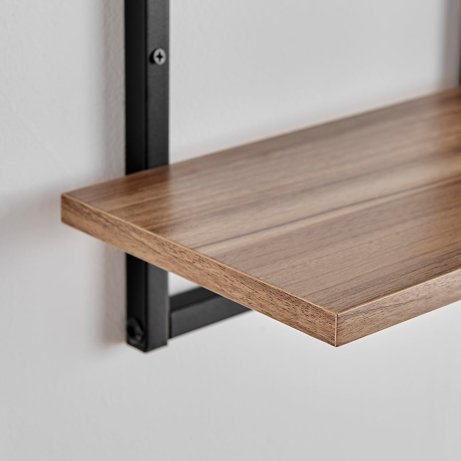Modern 4-Tier Floating Wall Shelf Unit with Metal Frame by Danya B.