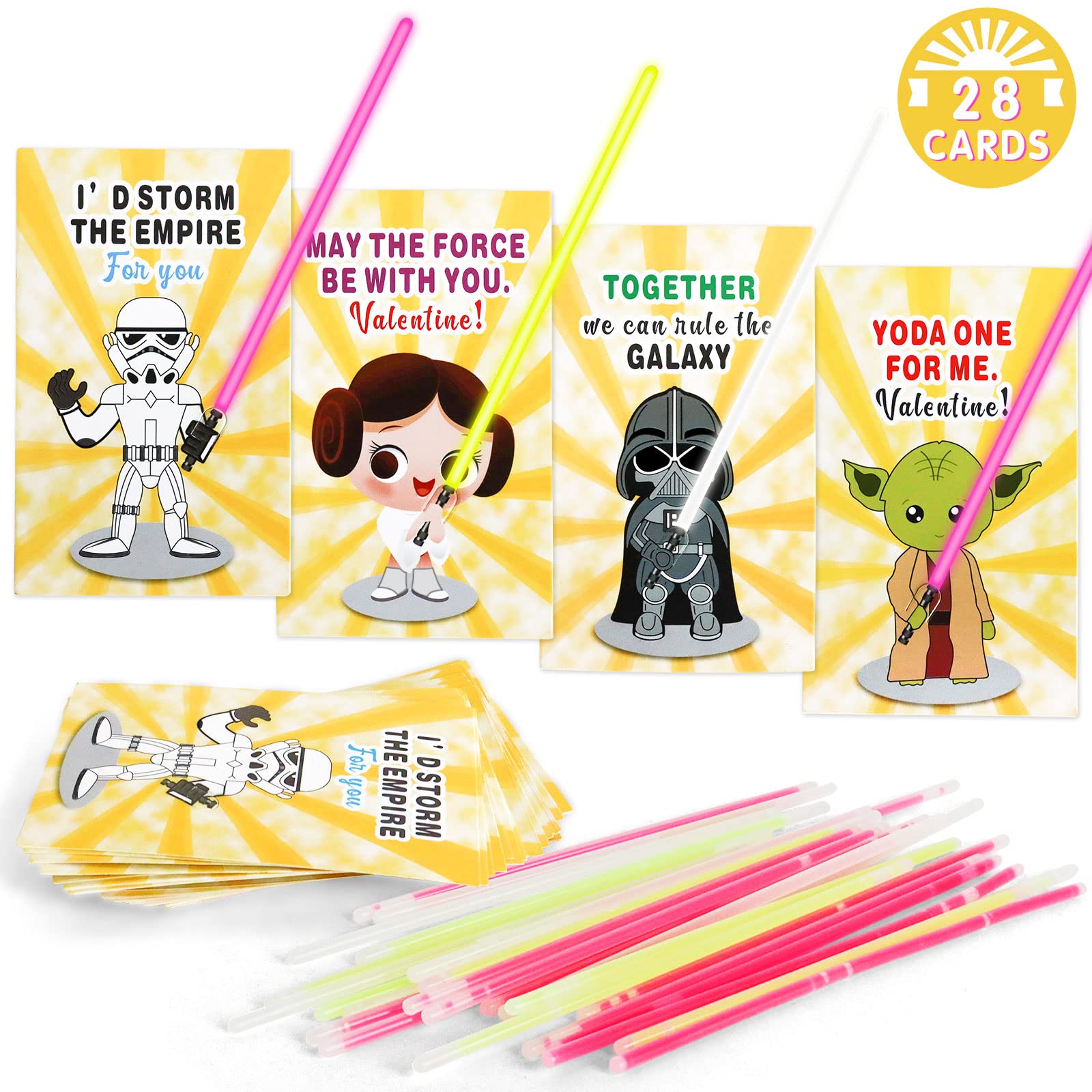 Hishertoy28 Pack Valentines Day Cards For Kids School Classroom ...