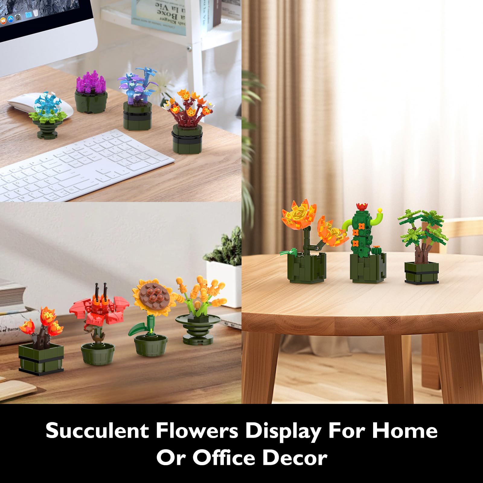 Amazon.com: JMBricklayer Flowers Succulents Building Sets for