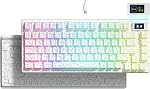 Womier S-K80 75% Keyboard with Color Multimedia Display Mechanical Gaming Keyboard, Wired Hot Swappable Gasket Mount RGB Custom Keyboard, Pre-lubed Stabilizer for Mac/Win, Black Kanagawa