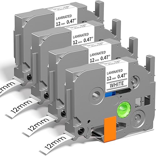 Miniatura 25 de TZe - Cinta TZ de 0.47 pulgadas, laminada de 0.47 pulgadas, cinta de etiquetas transparente de repuesto para Brother P Touch TZe-131 TZe131, cinta