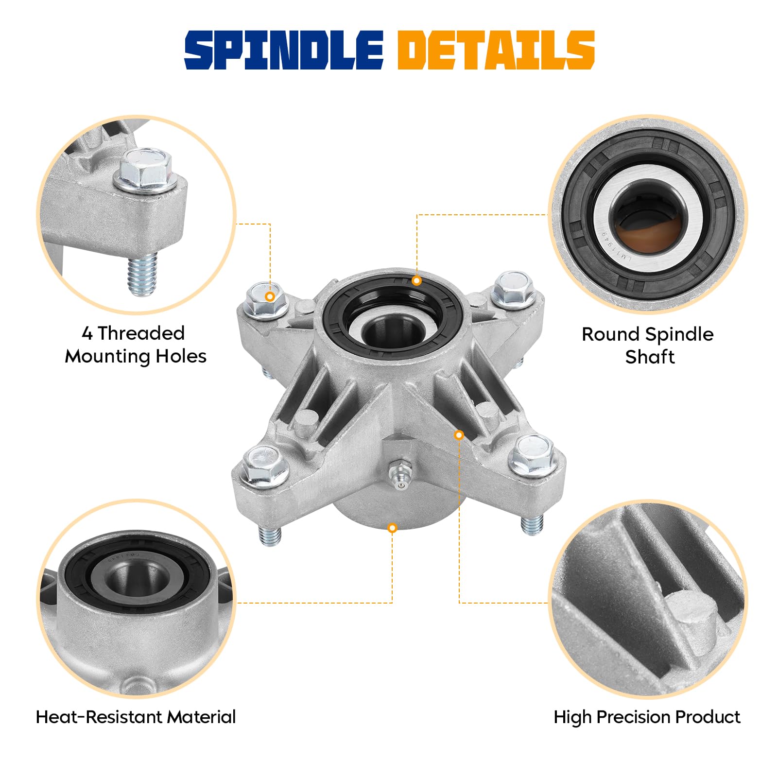 618-04426 618-04217 - Conjunto de husillo para MTD Troy-Bilt 618-04394 618-3129 918-04426, apto para Cub Cadet 1515 2130 2146 con 38 pulgadas, 2155 2155 2146 164 y 2 166 con 42 pulgadas, Z-Force 44