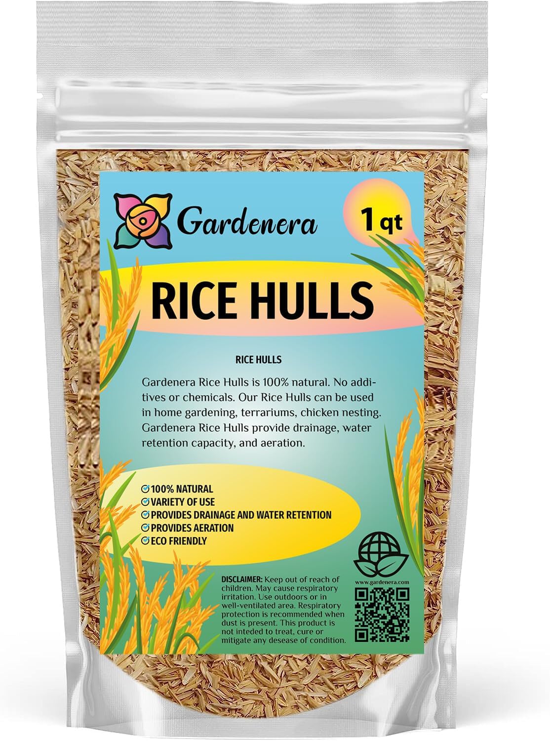 Amazon.com : Gardenera Natural Rice Hulls - Eco-Friendly Mulch and Soil ...