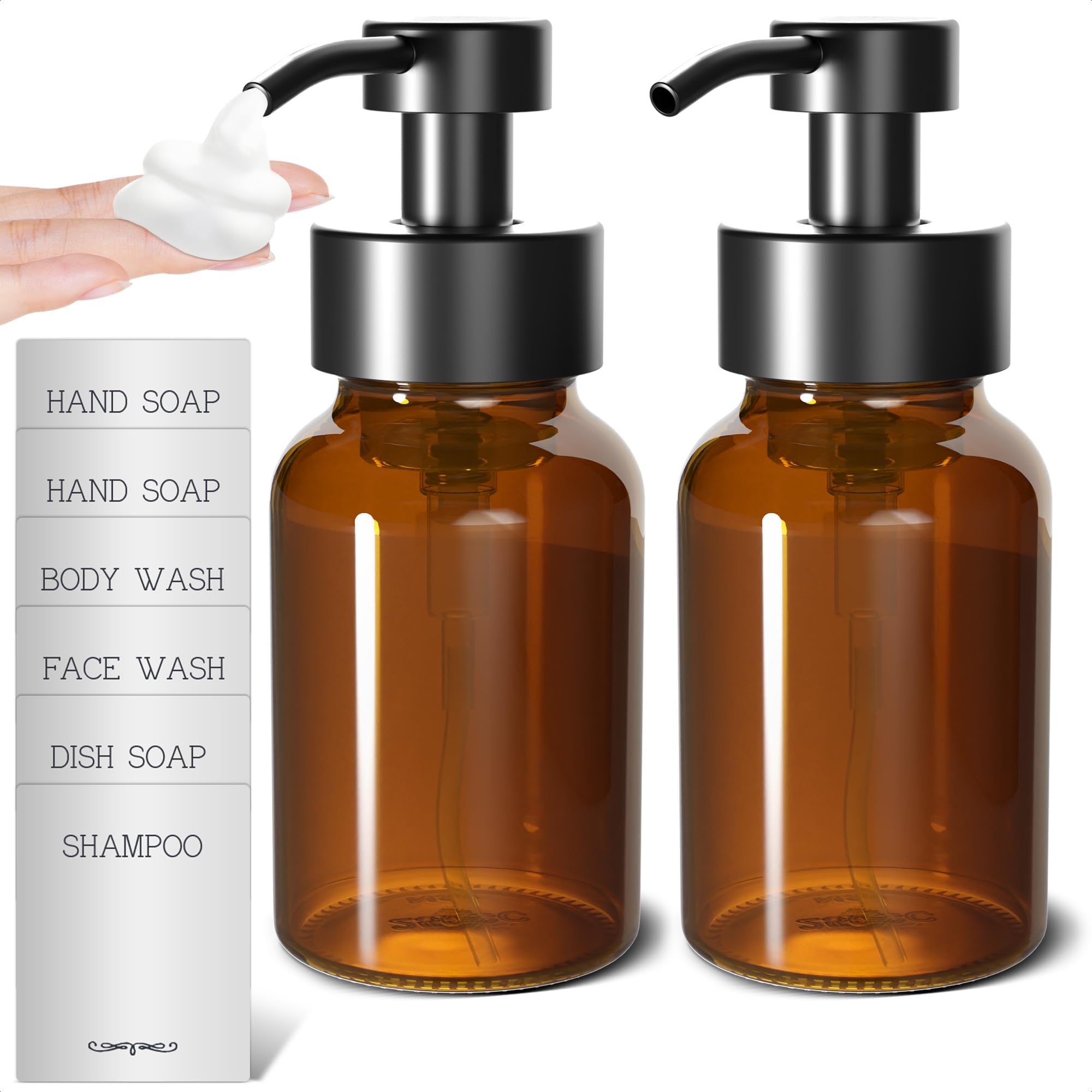 BURIUS Amber Glass Foaming Soap Dispenser