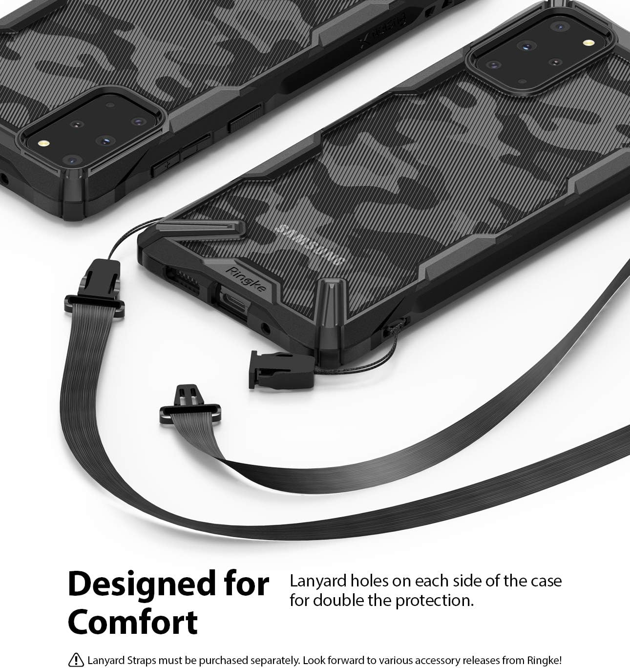Ringke Fusion-X Design Compatible with Galaxy S20 Plus Case Case Only (2020), Design Back Shockproof Heavy Duty Bumper Cover - Camo Black