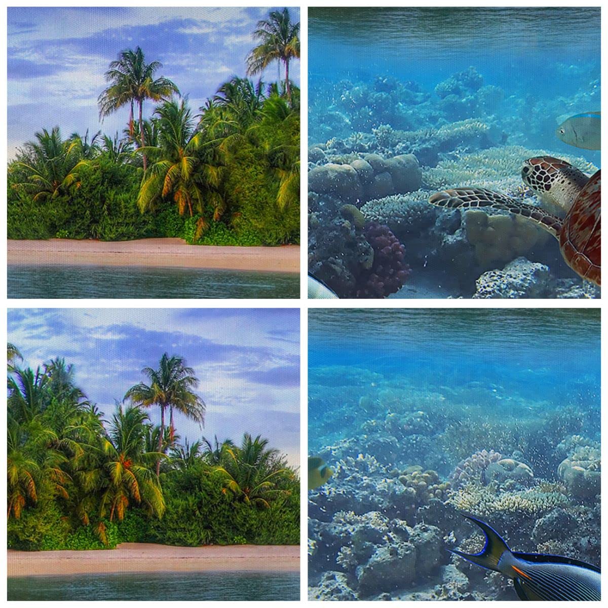 Moderne Impression Sur Verre Plage Lagune Eau Océan Image Tableau En Verre Decoration Murale 70x50cm Deco Cadre Salon Chambre Cuisine Horizontal Petit Tableaux Decoratifs Muraux Art Wall GAA70x50-2686