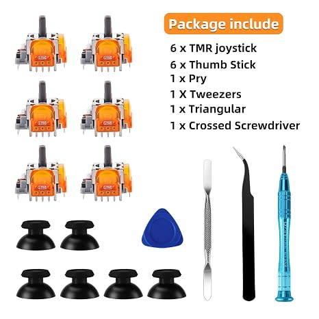 HGamyox TMR Electromagnetic Joysticks Replacement for DualSense PS5 Controller, 3D Analog Joysticks Thumbsticks with Screwdriver for Playstation 5 Repair Part Tool Kit