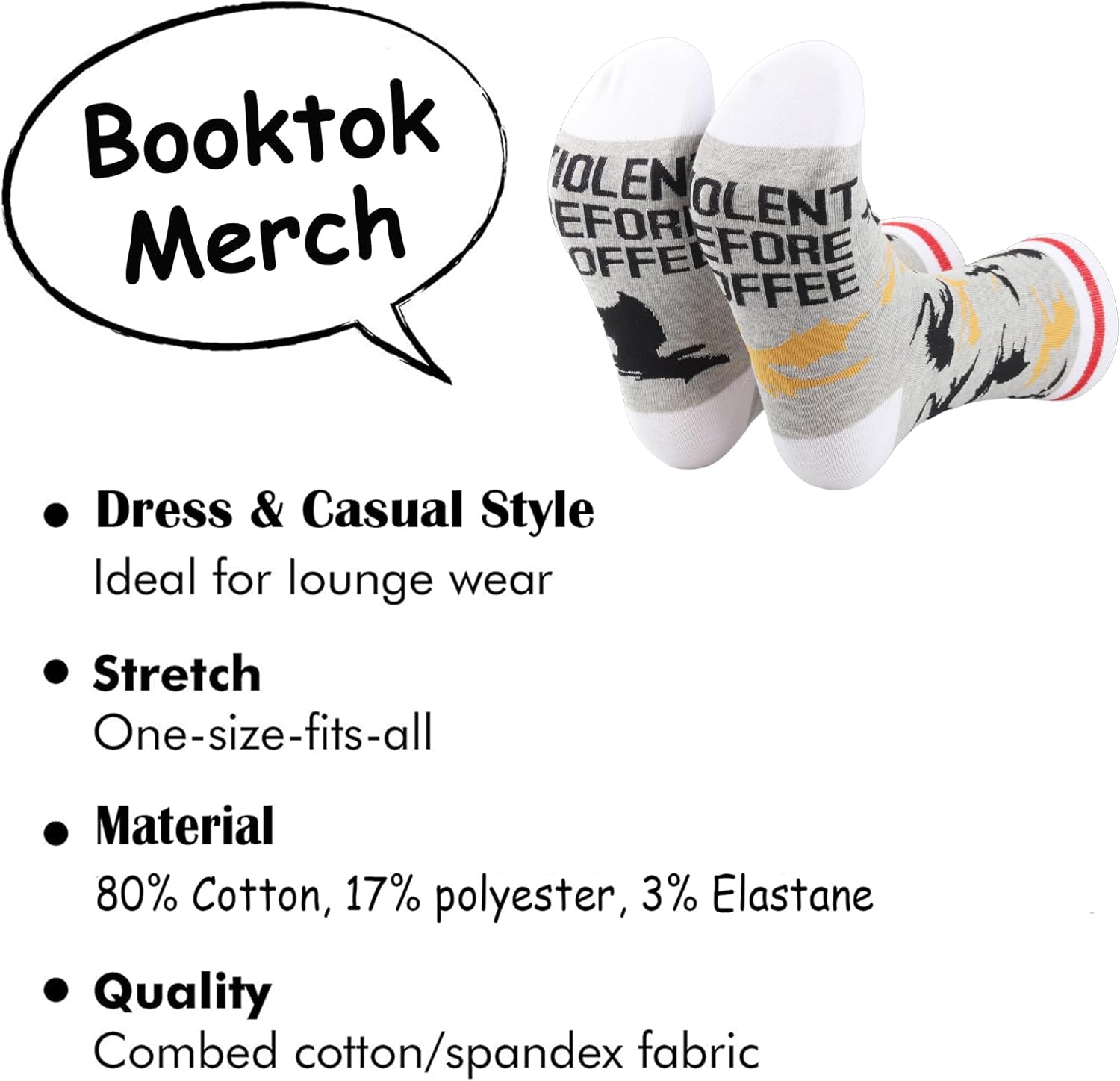 TSOTMO Dragons Book Inspired Novelty Socks for Reader Dragon Rider Gift Booktok Merch Gift for Book Lovers - Image 3