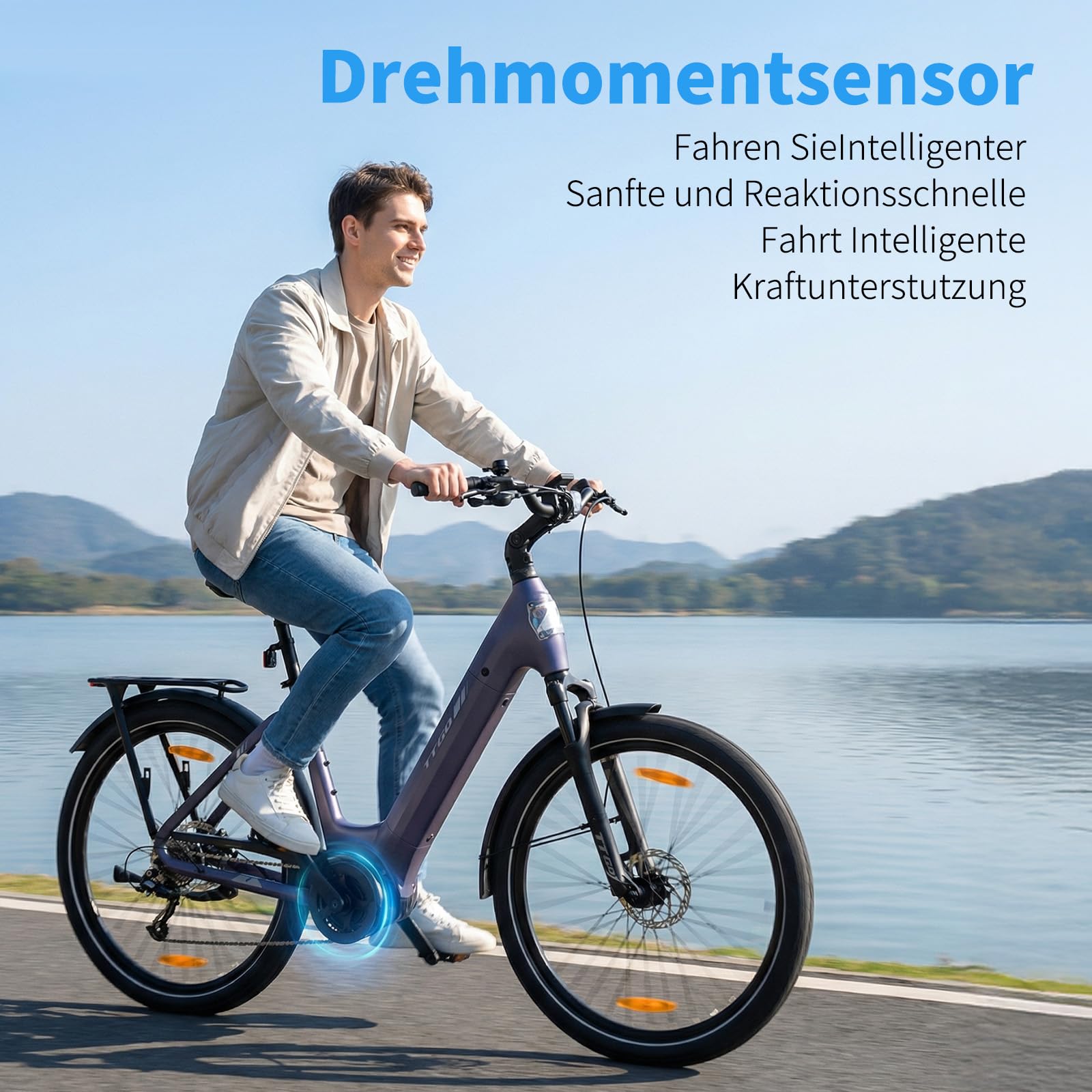 ttgo Z5 E-Bike 27,5 Zoll für Damen und Herren, 250W Pedelec Citybike E Bike mit 36V 18Ah Herausnehmbarem Akku, 100–130 km Reichweite, 25 km/h, LCD Display, Aluminiumrahmen