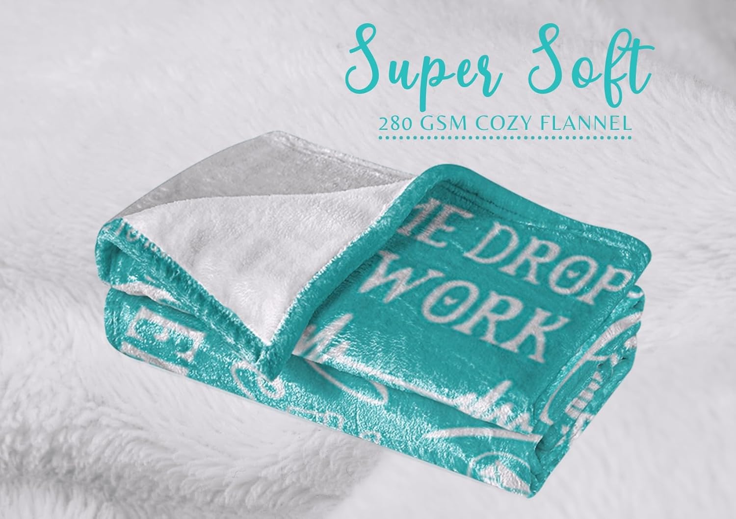 Secretary Gifts for Woman, Throw Blanket for Secretaries' Day Administrative Professional Day Gifts for Appreciation, Christmas, Birthday - 50" x 65" Queen of The Office Teal - Image 7