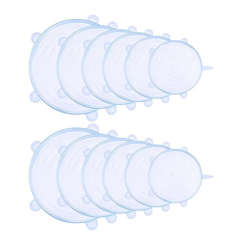 Miniatura 1 de TiendaCommercial Tapas elásticas de silicona para almacenamiento de alimentos se adapta a recipientes de varios tamaños juego de 12