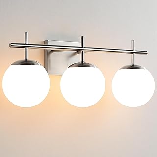Bathroom Light Fixtures over Mirror, 3-Light Brushed Nickel Vanity Light...