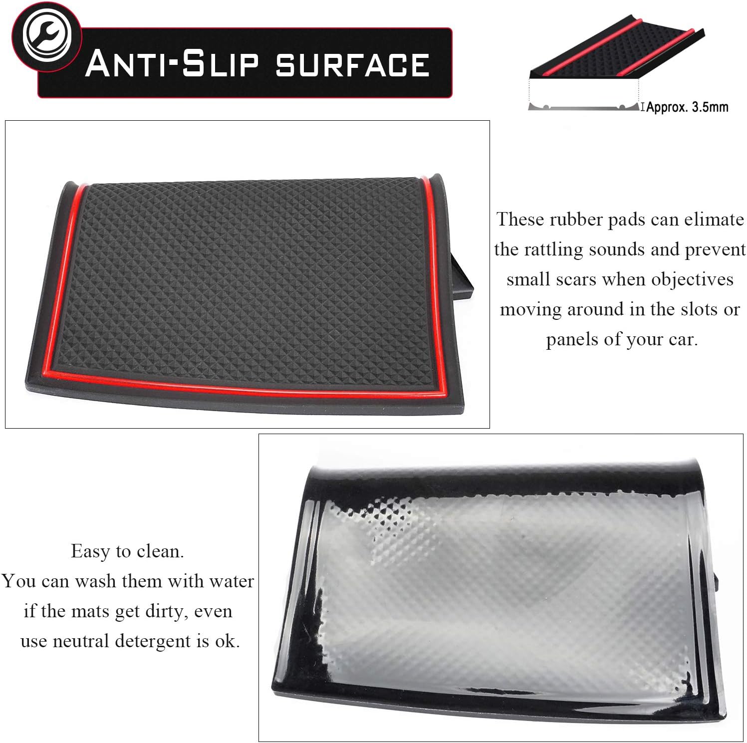 auovo 17pcs Anti-dust Mats for Honda Accord Accessories 2018 2019 2020 2021 2022 Interior Car Cup Holder Inserts,Center Console Liner,Door Pocket Liner Mat(Red)